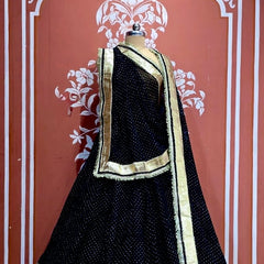 MIDNIGHT BLACK MOTHRA GOTA FULL FLARED LEHENGA