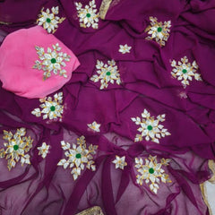 Semi Chiffon Gota Saree