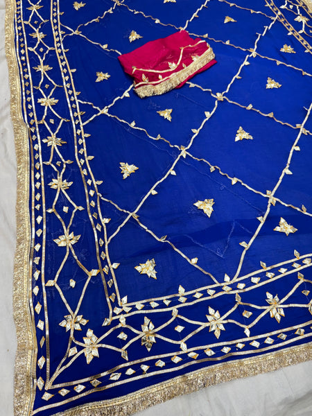 Gota Jal semi chiffon Saree