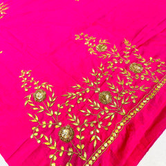 UNSTITCHED SILK GOTA PATTI HANDWORK BLOUSE