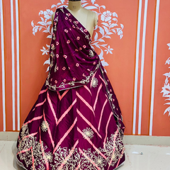 CHINON GOTA WORK LEHERIYA LEHENGA