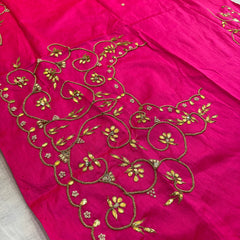 UNSTITCHED SILK GOTA PATTI HANDWORK BLOUSE