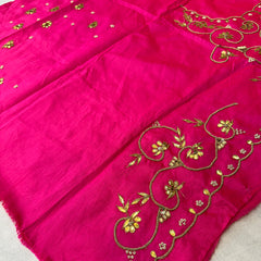 UNSTITCHED SILK GOTA PATTI HANDWORK BLOUSE