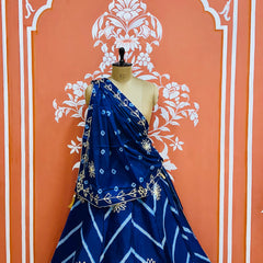 CHINON GOTA WORK LEHERIYA LEHENGA