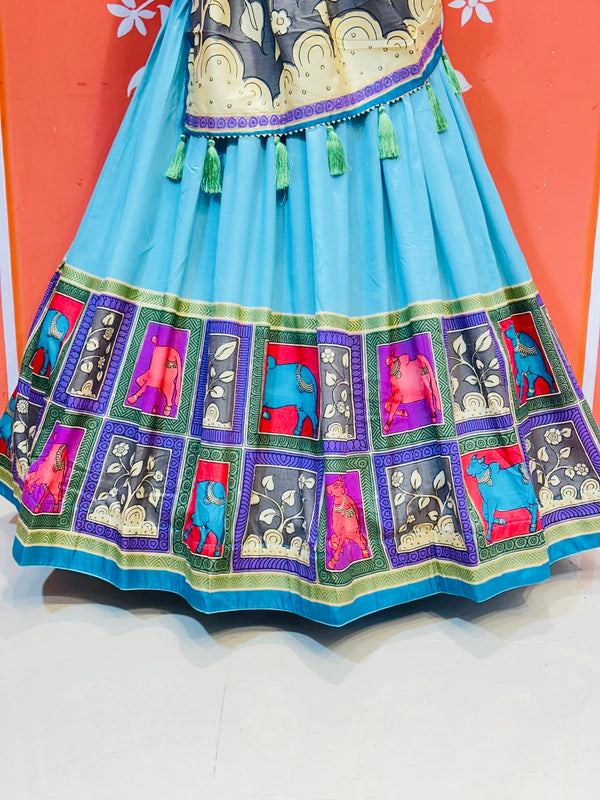 TUSSAR SILK GUJRATI LEHENGA