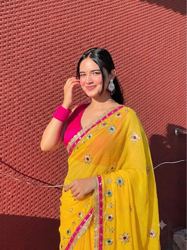 Flower Gota Patti Saree