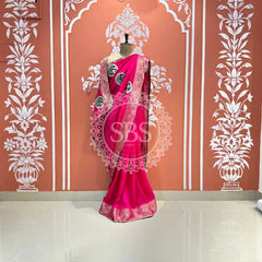 13 BOOTA PURE RUSSIAN SILK ZARI PATCHWORK GOTA PATTI SAREE