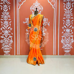 13 BOOTA PURE RUSSIAN SILK ZARI PATCHWORK GOTA PATTI SAREE