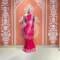 13 BOOTA PURE RUSSIAN SILK ZARI PATCHWORK GOTA PATTI SAREE