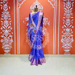 13 BOOTA PURE RUSSIAN SILK ZARI PATCHWORK GOTA PATTI SAREE