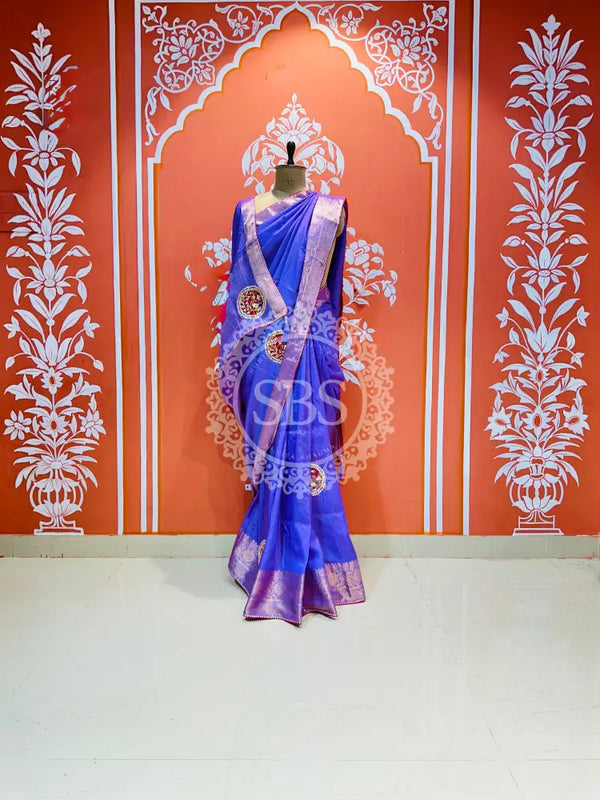 13 BOOTA PURE RUSSIAN SILK ZARI PATCHWORK GOTA PATTI SAREE