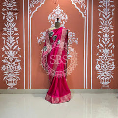 13 BOOTA PURE RUSSIAN SILK ZARI PATCHWORK GOTA PATTI SAREE