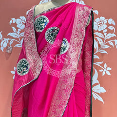 13 BOOTA PURE RUSSIAN SILK ZARI PATCHWORK GOTA PATTI SAREE