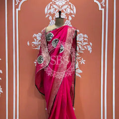 13 BOOTA PURE RUSSIAN SILK ZARI PATCHWORK GOTA PATTI SAREE