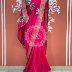 13 BOOTA PURE RUSSIAN SILK ZARI PATCHWORK GOTA PATTI SAREE