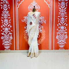 13 BOOTA PURE RUSSIAN SILK ZARI PATCHWORK GOTA PATTI SAREE