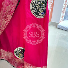 13 BOOTA PURE RUSSIAN SILK ZARI PATCHWORK GOTA PATTI SAREE