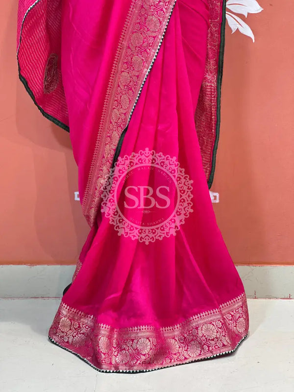 13 BOOTA PURE RUSSIAN SILK ZARI PATCHWORK GOTA PATTI SAREE