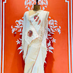 13 BOOTA PURE RUSSIAN SILK ZARI PATCHWORK GOTA PATTI SAREE