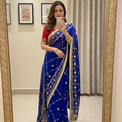 Gota Jal semi chiffon Saree