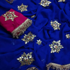 Semi Chiffon Gota Saree