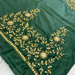 UNSTITCHED SILK GOTA PATTI HANDWORK BLOUSE