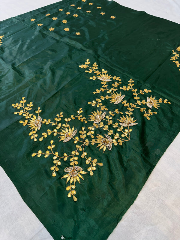 UNSTITCHED SILK GOTA PATTI HANDWORK BLOUSE