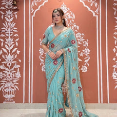 Pure Chiffon Gota Patti Saree