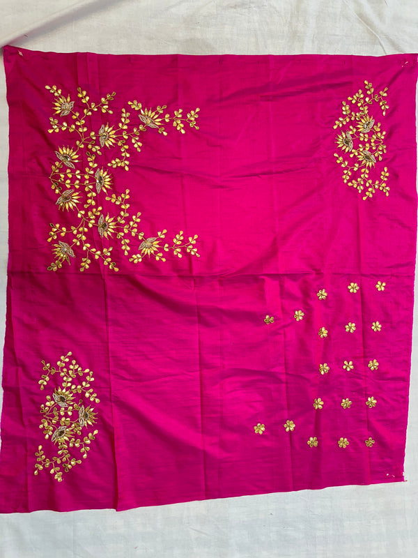 UNSTITCHED SILK GOTA PATTI HANDWORK BLOUSE