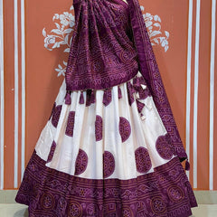 TUSSAR SILK GUJRATI BOOTA LEHENGA