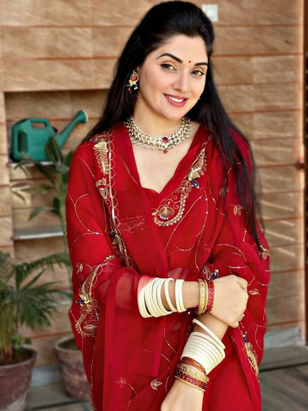 Pure Zari work Semi Chiffon saree