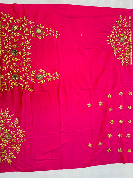 UNSTITCHED SILK GOTA PATTI HANDWORK BLOUSE