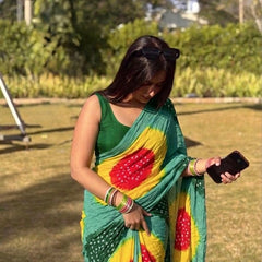 Semi Chiffon Bhandej Saree