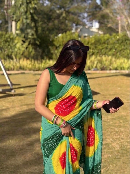 Semi Chiffon Bhandej Saree