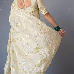Pure Golden Tissue Gota Patti Saree