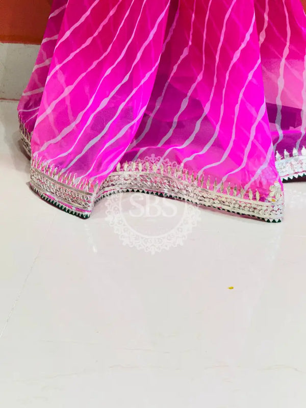 30 GM ROYAL GEORGETTE LEHERIYA GOTA PATTI SAREE