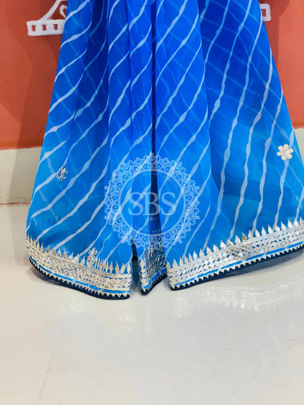 30 GM ROYAL GEORGETTE LEHERIYA GOTA PATTI SAREE