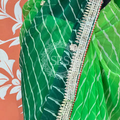 30 GM ROYAL GEORGETTE LEHERIYA GOTA PATTI SAREE
