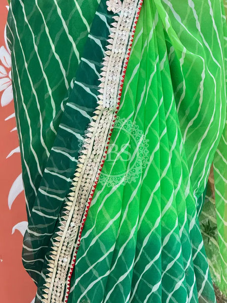 30 GM ROYAL GEORGETTE LEHERIYA GOTA PATTI SAREE