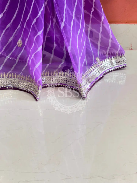 30 GM ROYAL GEORGETTE LEHERIYA GOTA PATTI SAREE