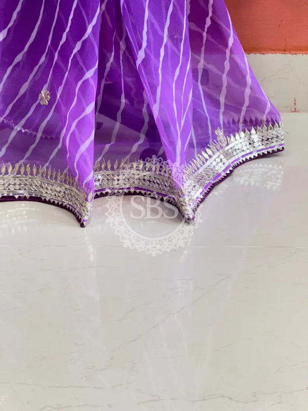 30 GM ROYAL GEORGETTE LEHERIYA GOTA PATTI SAREE