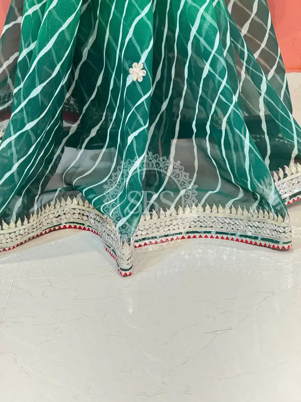 30 GM ROYAL GEORGETTE LEHERIYA GOTA PATTI SAREE