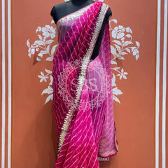 30 GM ROYAL GEORGETTE LEHERIYA GOTA PATTI SAREE