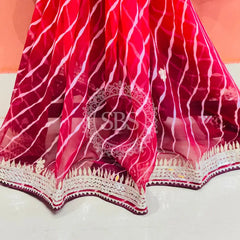 30 GM ROYAL GEORGETTE LEHERIYA GOTA PATTI SAREE