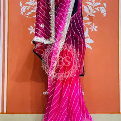 30 GM ROYAL GEORGETTE LEHERIYA GOTA PATTI SAREE