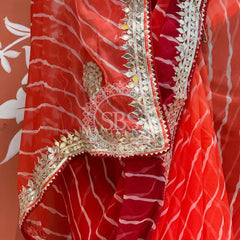 30 GM ROYAL GEORGETTE LEHERIYA GOTA PATTI SAREE