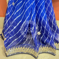 30 GM ROYAL GEORGETTE LEHERIYA GOTA PATTI SAREE