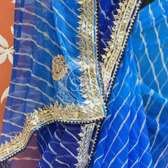 30 GM ROYAL GEORGETTE LEHERIYA GOTA PATTI SAREE