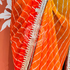 30 GM ROYAL GEORGETTE LEHERIYA GOTA PATTI SAREE