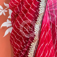 30 GM ROYAL GEORGETTE LEHERIYA GOTA PATTI SAREE